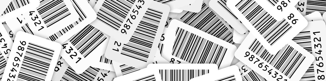 Pile of printed barcode labels