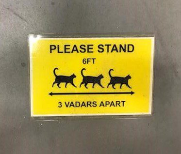 Please stand 3 Vaders apart label