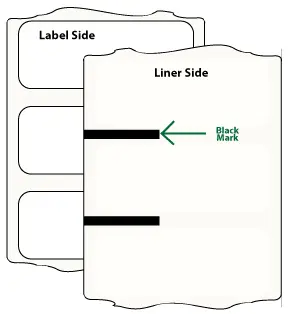 Diagram of a black sensing mark for printing labels