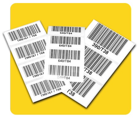 three labels with a yellow background