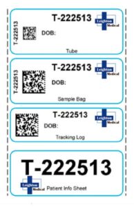 COVID-19 diagnostic testing label sheet example