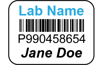 Lab slide label barcode with patient name