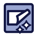 Icon of a label being removed