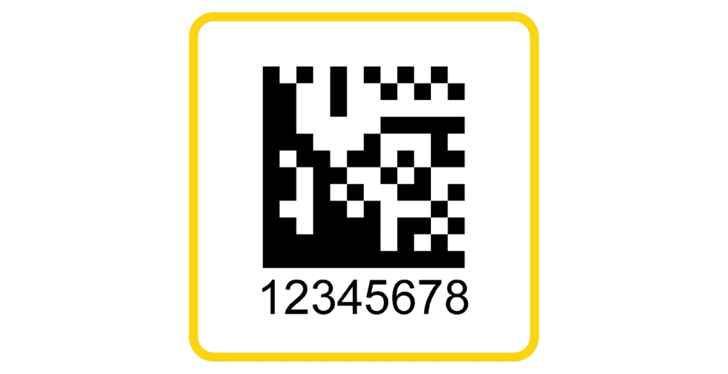 Data matrix 2D barcode label