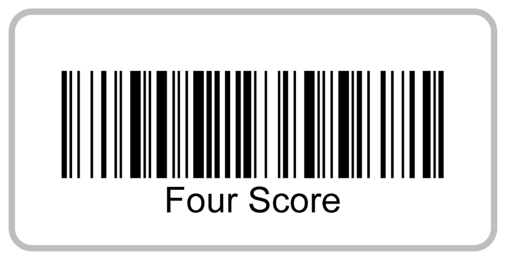 Code 128 barcode with two words