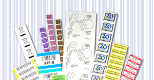 Label adhesives guide header