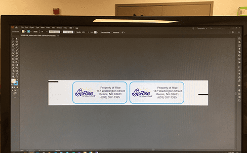 Screenshot of a label layout in label design software