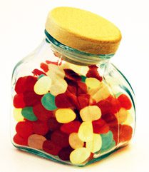 Candy Jar filled with assorted candies 