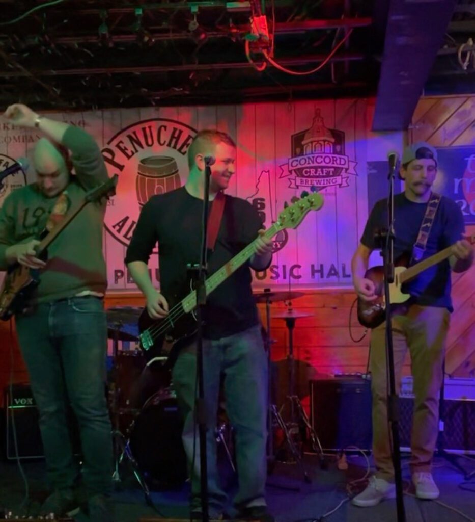 Label Expert Derek playing with his band