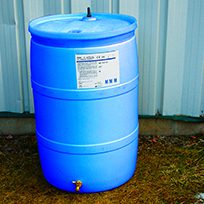 Blue drum with large white label
