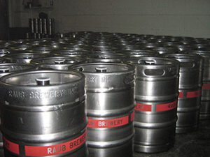 Silver kegs in storage 