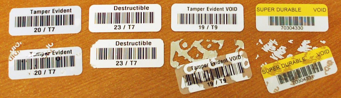 tamper evident destructible and void labels - Asset Label Guide