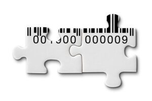 Barcode puzzle piece