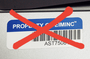 barcode label with no quiet zone