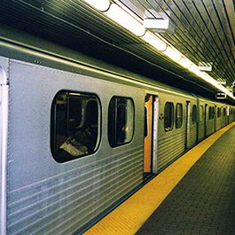 Subway in an underground train station