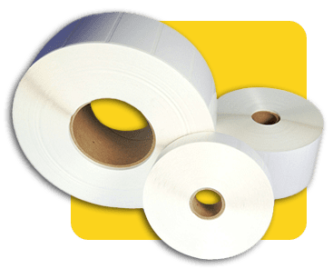 Blank Label Rolls Yellow Background