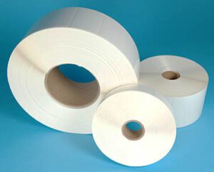 Blank white label rolls 