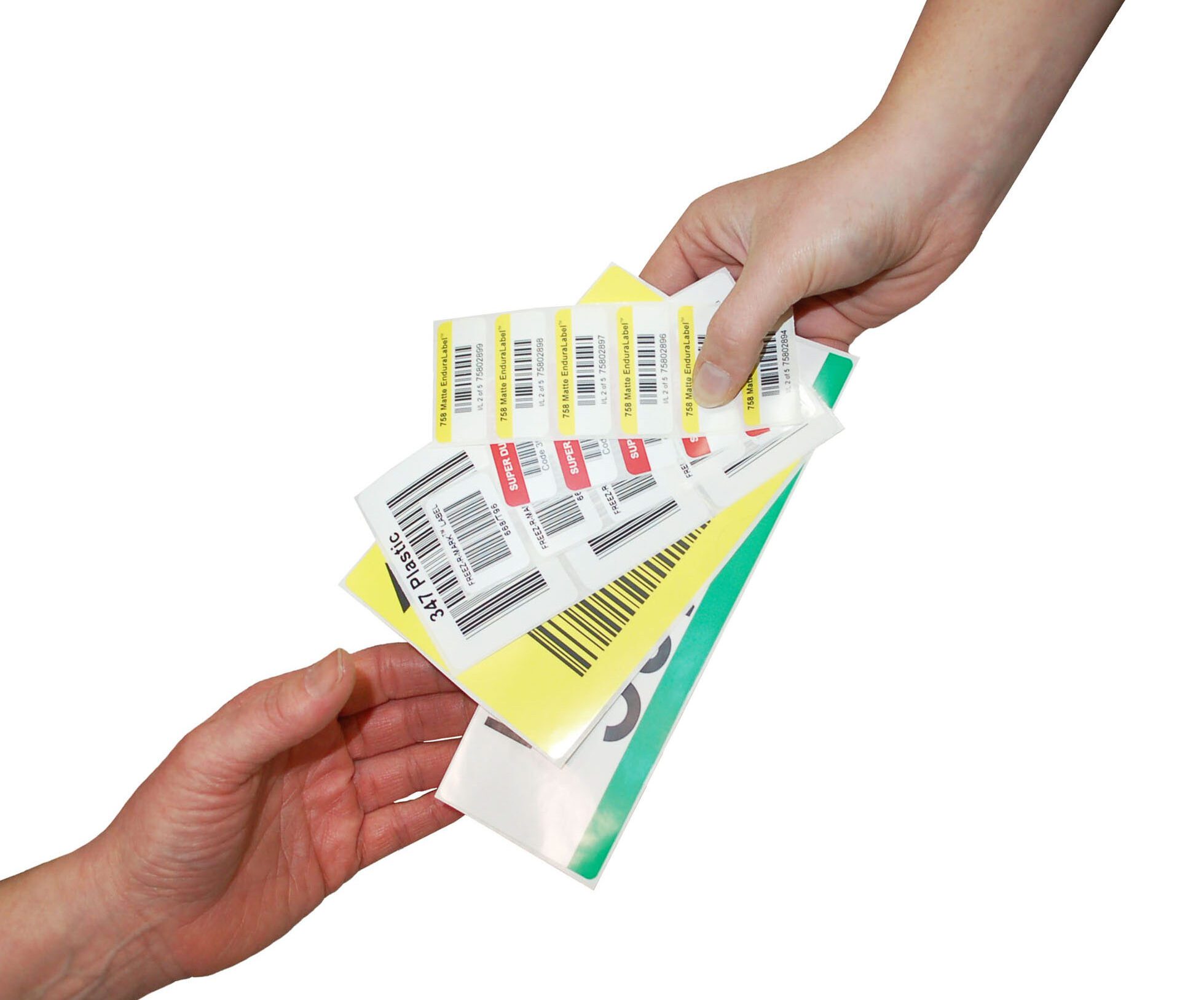 Various barcode label samples
