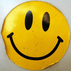 Yellow smiley face stickers