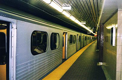 Subway in an underground train station 