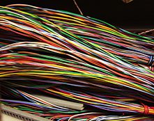 a large assembly of various wires 