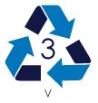Recycling Symbol 3 for PVC or Polyvinyl Chloride