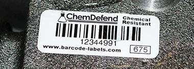 Chemical Resistant ChemDefend label