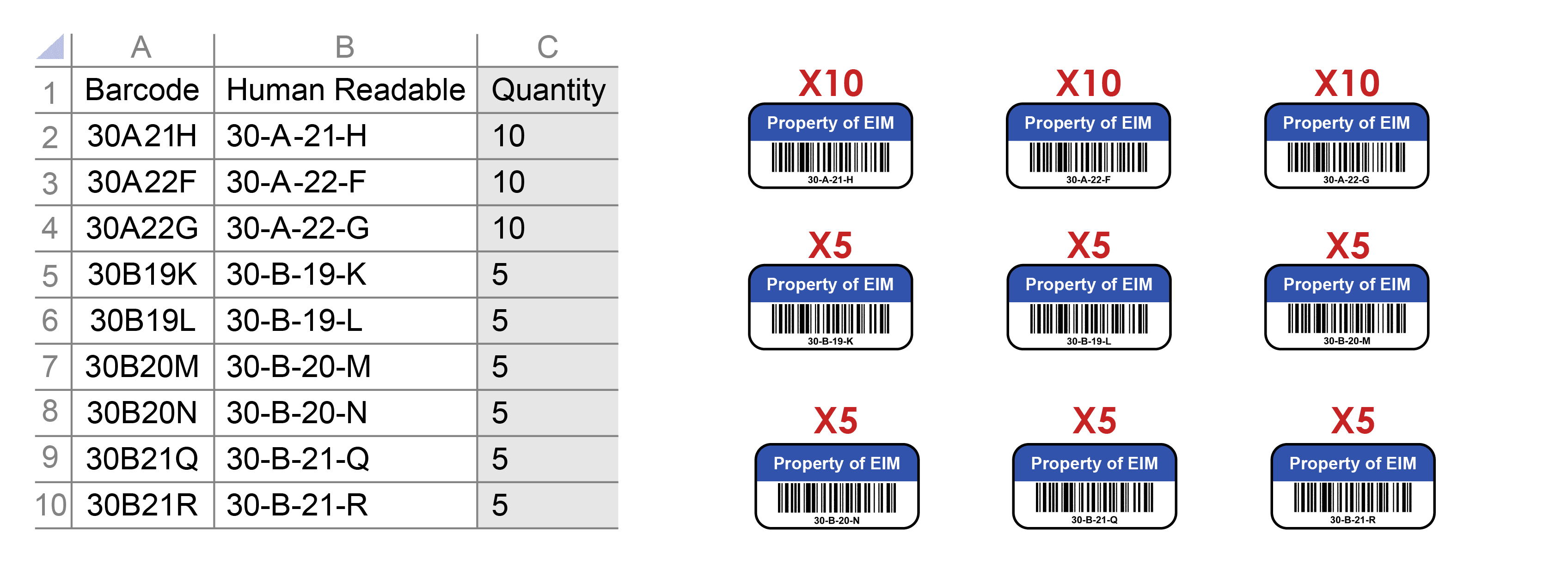 Danatfile Quantity Column