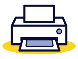 Printer printing barcode icon