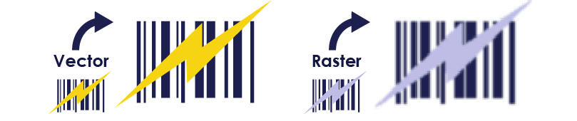 Vector versus raster files icon