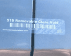 removable clear void label