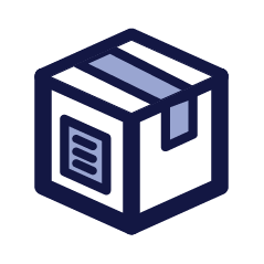 Labeled Cardboard Box Icon