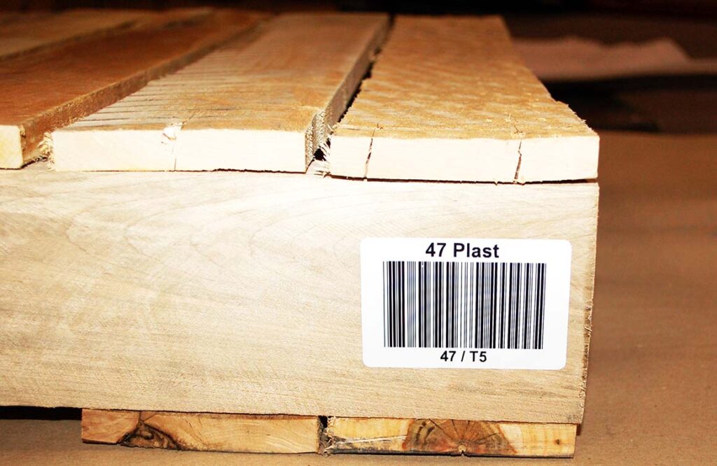 Label on wooden crate
