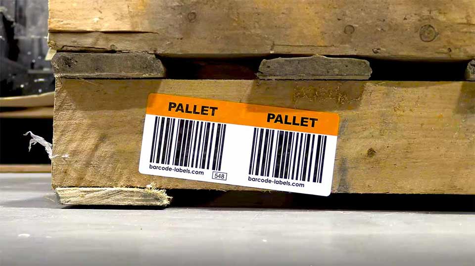 Barcode Labeled Wooden Warehouse Pallet