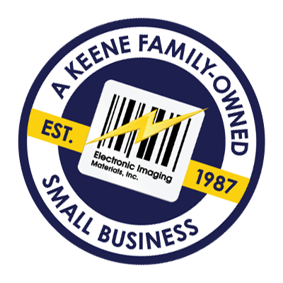 Electronic Imaging Materials, Inc. "A Keene Family-Owned Small Business - EST. 1987" circle rotated logo