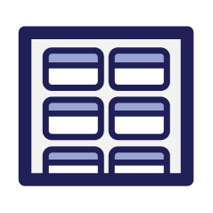 Multi-part custom light blue color bar label set icon