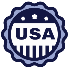 Blue and white emblem icon with 'USA' text inside.